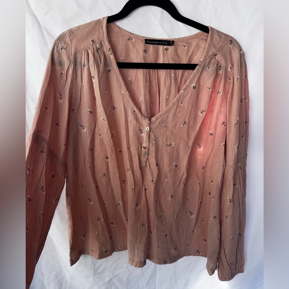 Abercrombie & Fitch Women's Blush Floral Blouse